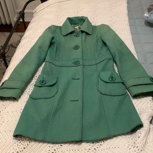 Kelly Green wool coat. XS. Tulle brand.